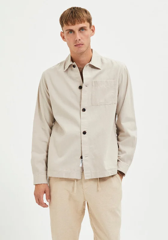 Selected Homme Blas Linen Overshirt, Angora