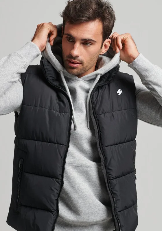 Superdry Sports Puffer Gilet, Black