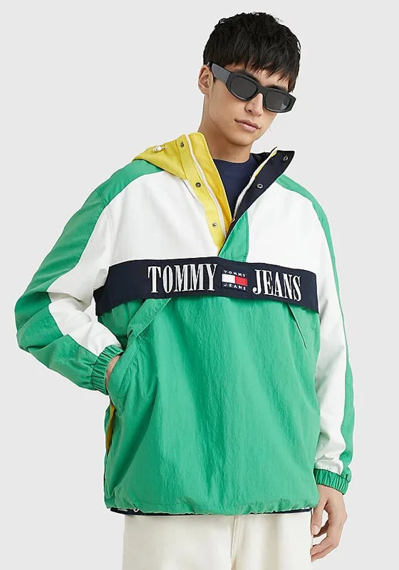 Tommy Jeans Chicago Windbreaker, Coastal Green Multi